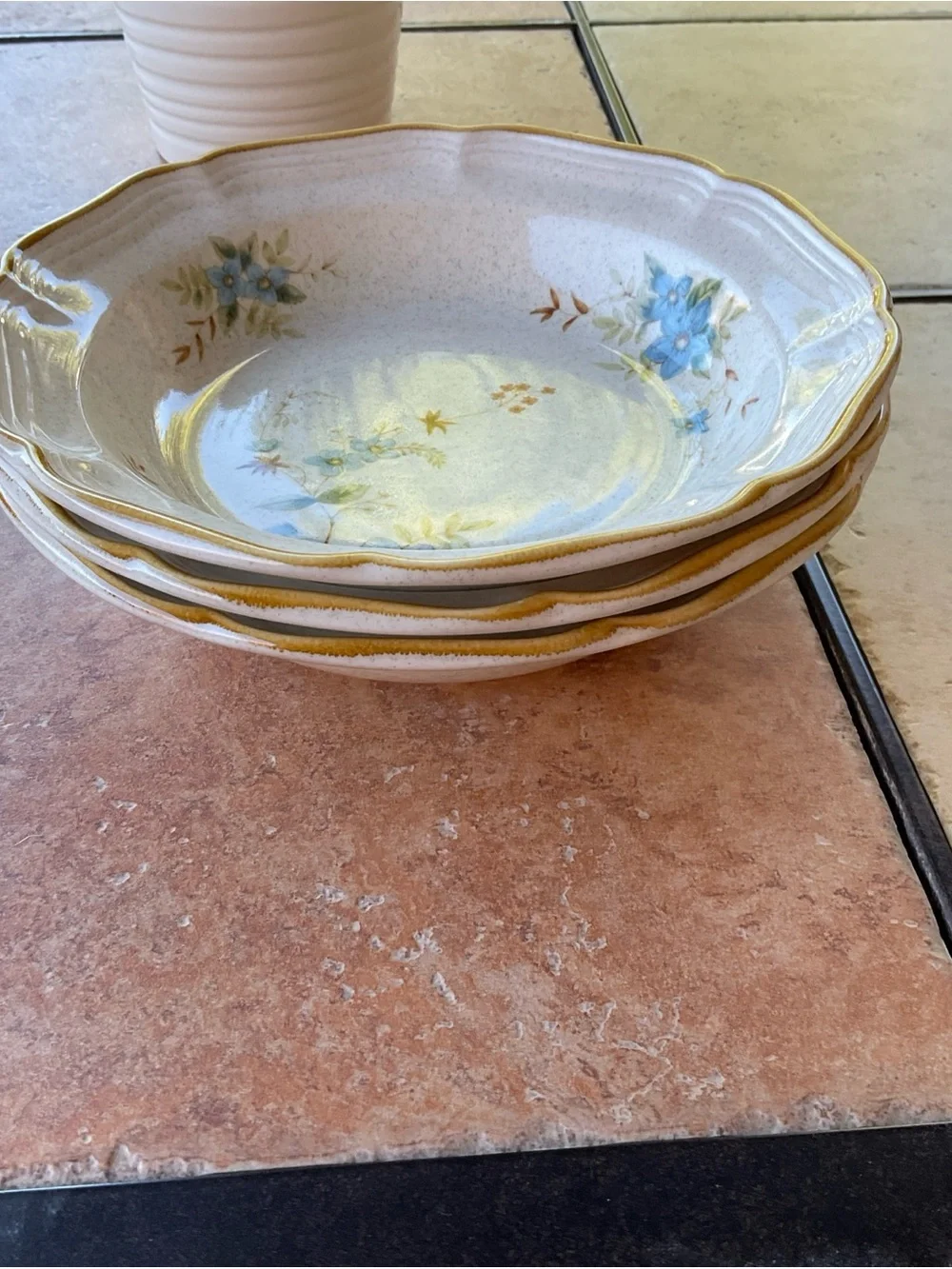 Mikasa Garden Club Day Dreams EC461 8” Soup Salad Bowls, Set of 3, EUC